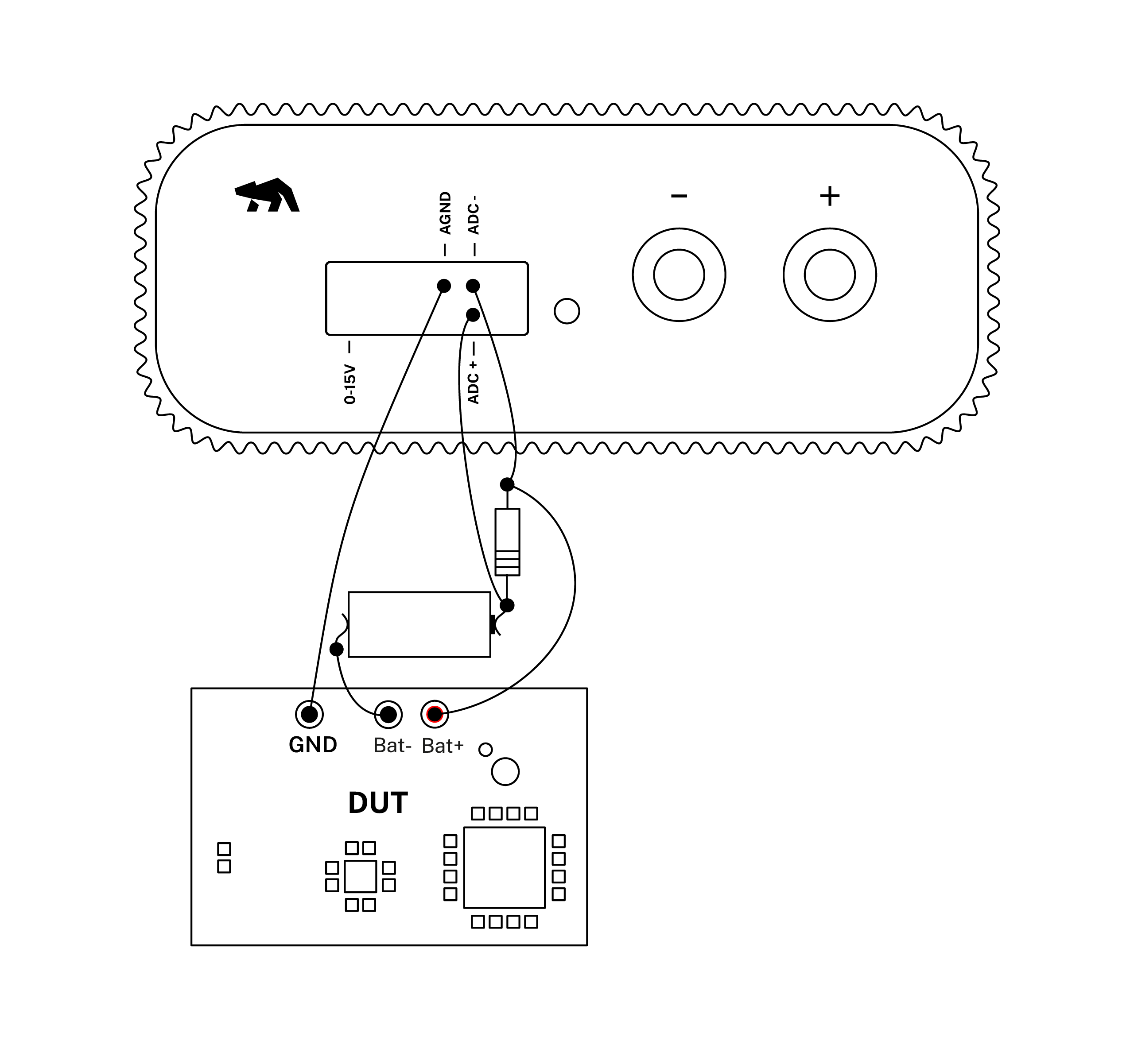 Setup for differential measurements with Otii Arc/Ace
