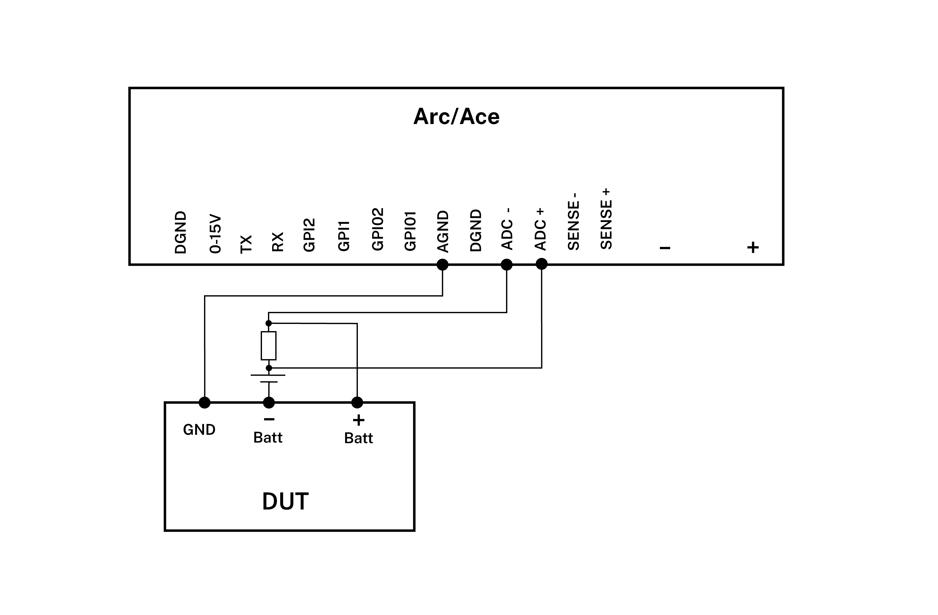 Schematics differential measurements with Otii Arc and Ace