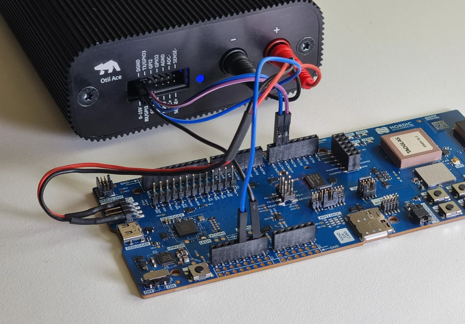 Otii Ace Pro setup for controlling cellular IoT devices with AT commands