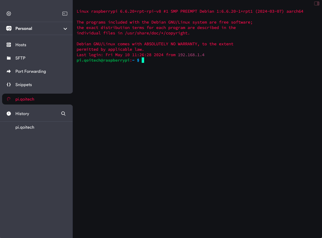 Accessing Raspberry Pi using SSH