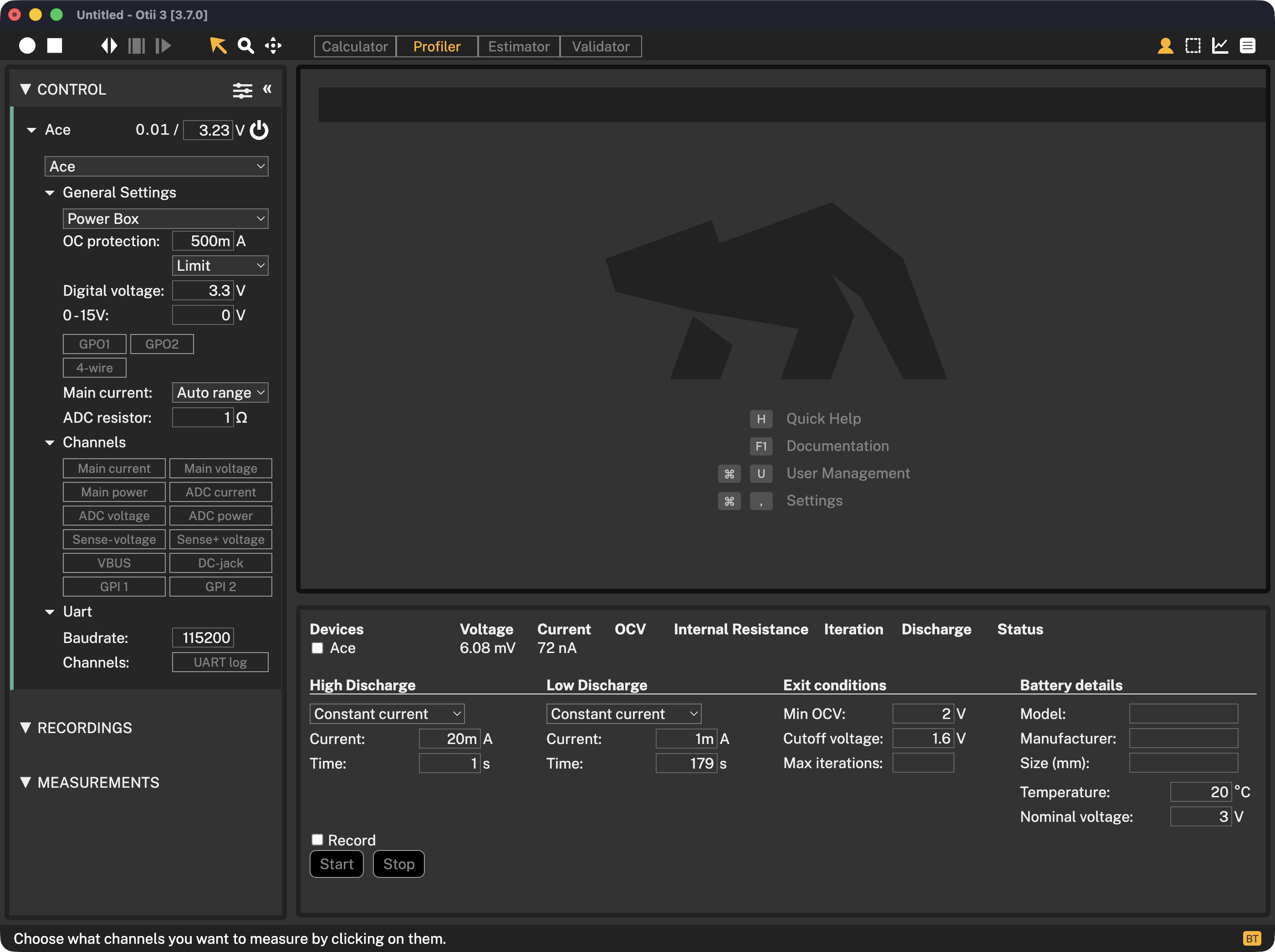 Battery profiler