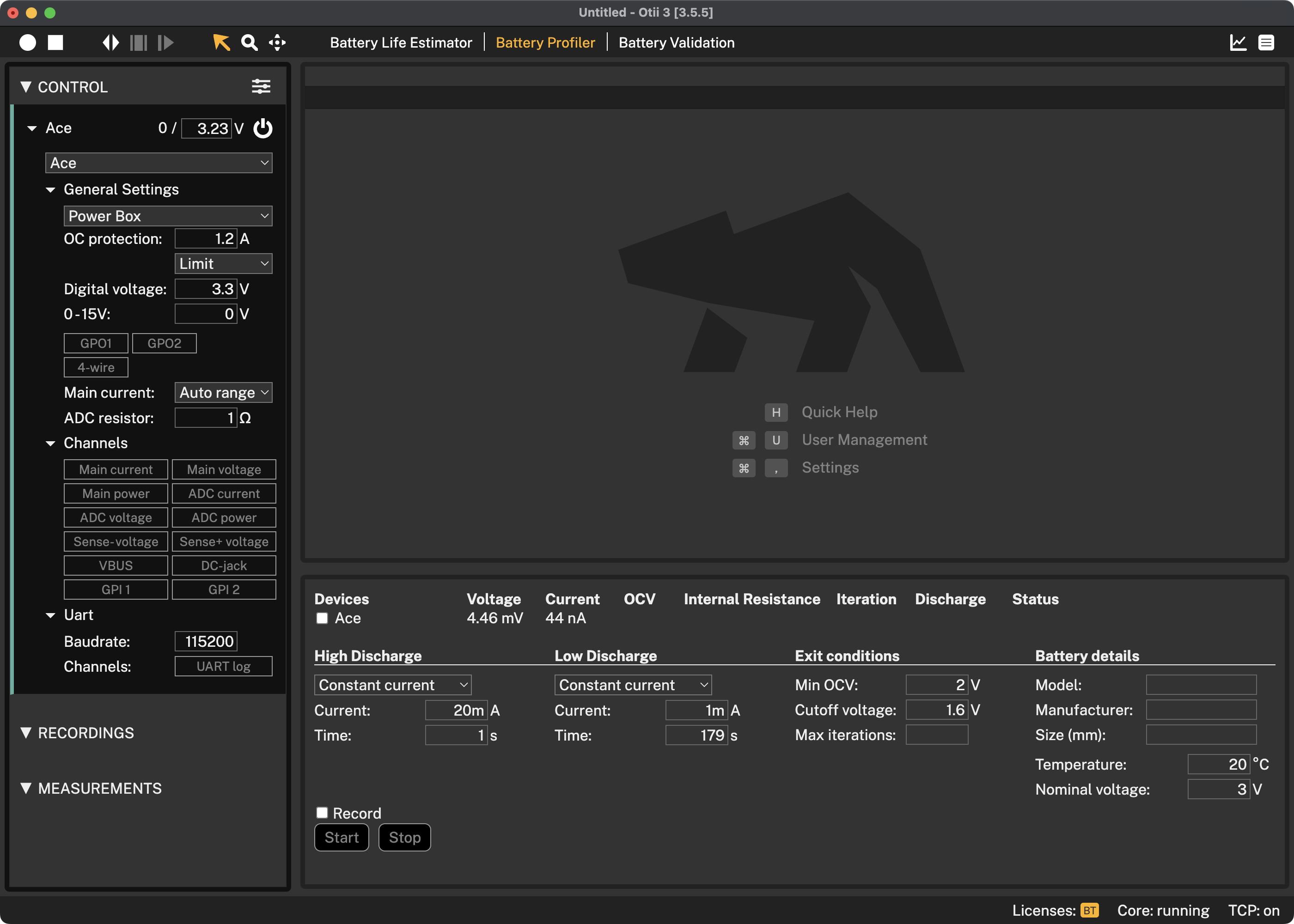 Battery profiler