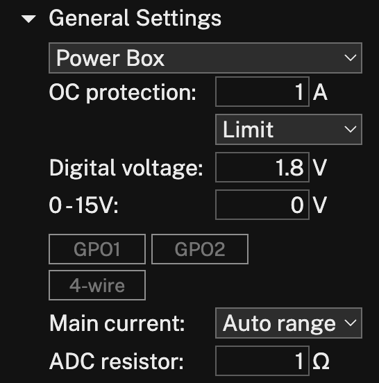 General settings