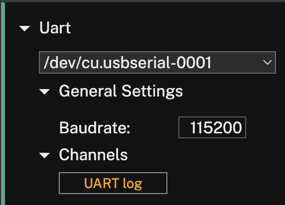 USB serial settings