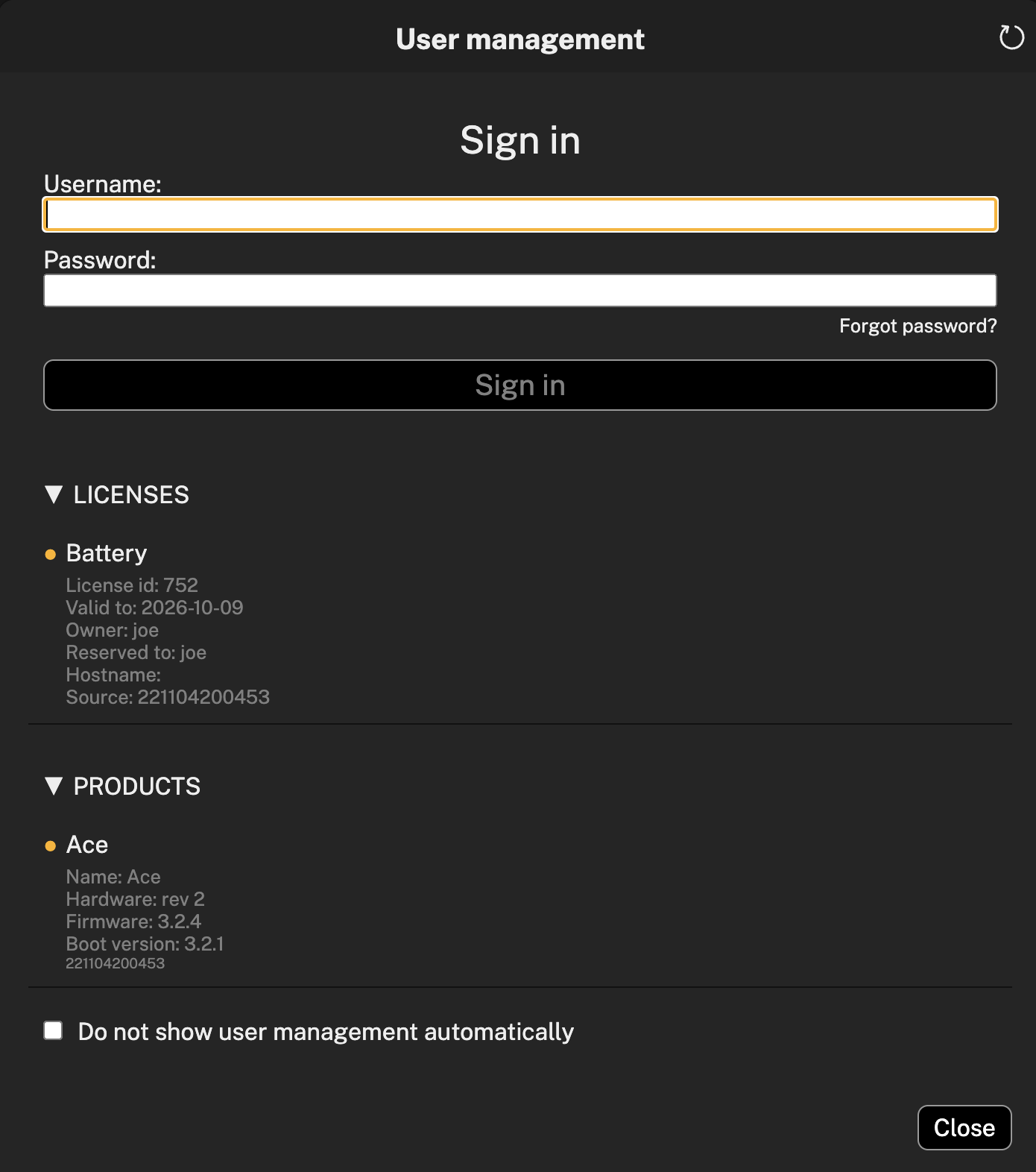 Offline license when signed out
